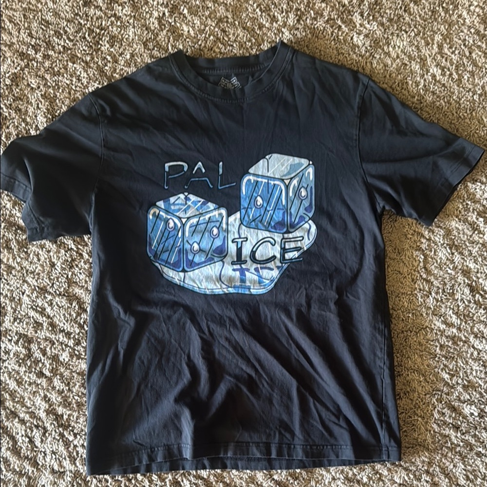 PALACE Black Tee with Blue Dice Design